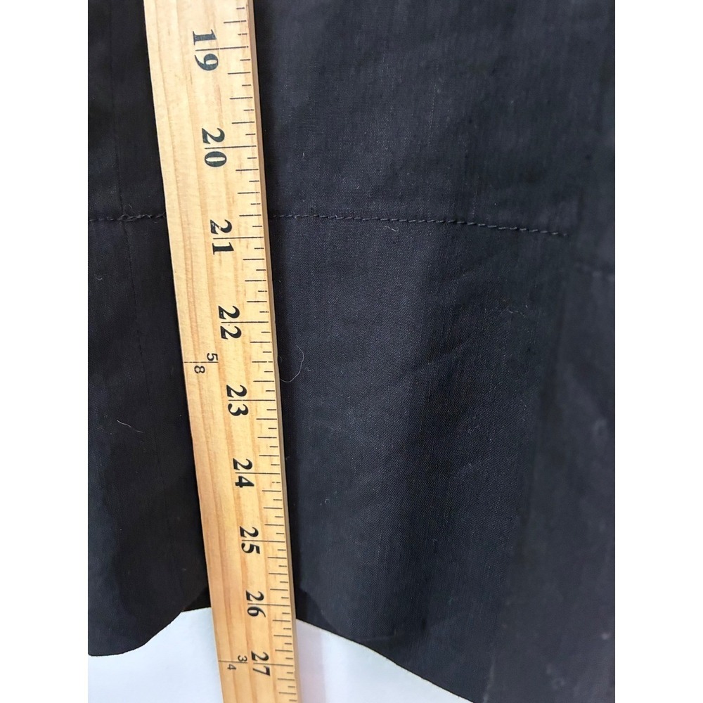Theory Fluid Pant Women 4 Blk Linen Blend Wide Leg Caliver Preppy Trousers Low - Picture 5 of 10